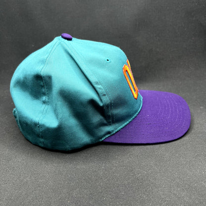 Vintage OMC Snapback Hat Headmaster Teal Purple 90s Outdoor Marine Corp