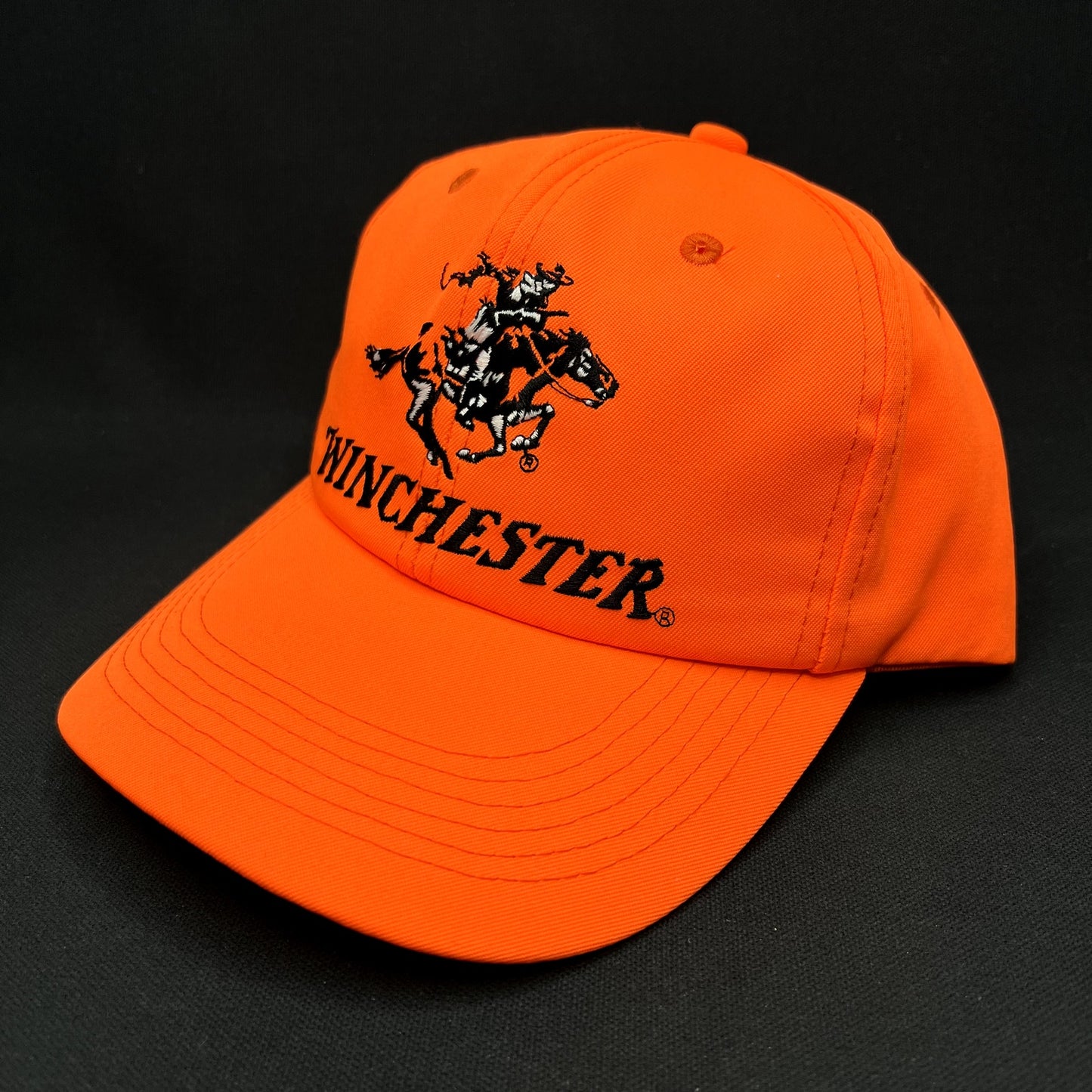 Vintage Winchester Firearms Snapback Hat Blaze Orange USA Made Nilo Farms