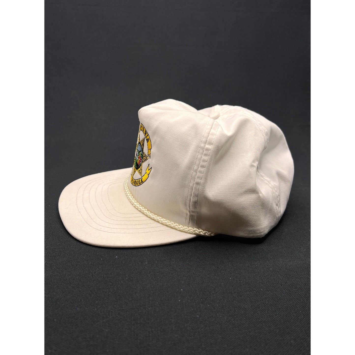 Vintage 90s California State Parole Rope Hat Otto – White Snapback