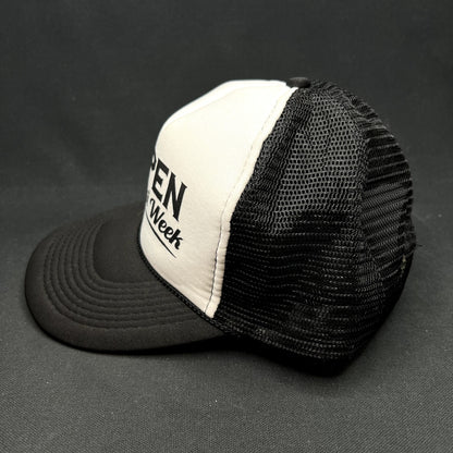 Vintage Aspen Gay Ski Week Otto Trucker Snapback Hat Black White