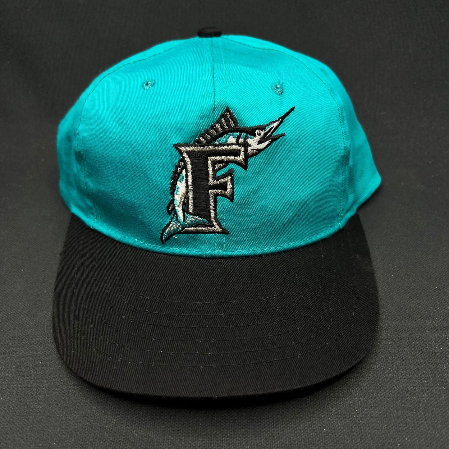 Youth Vintage Florida Marlins Snapback Teal Black Starter Cap