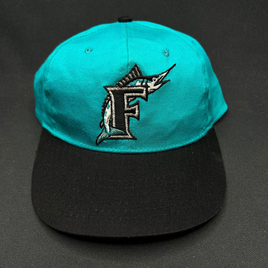 Youth Vintage Florida Marlins Snapback Teal Black Starter Cap