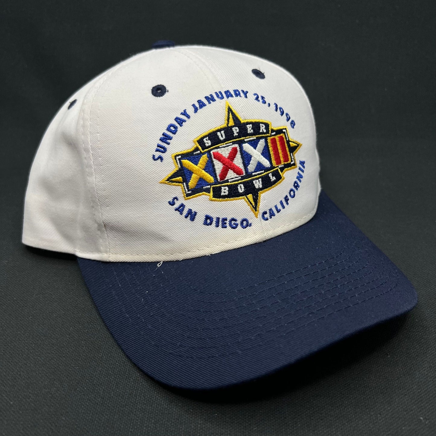 Vintage Super Bowl XXXII Snapback 1998 San Diego Logo 7 NFL Hat