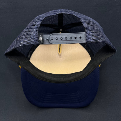 Vintage O’Neill Santa Cruz Surf Trucker Hat Navy Yellow Rope Snapback