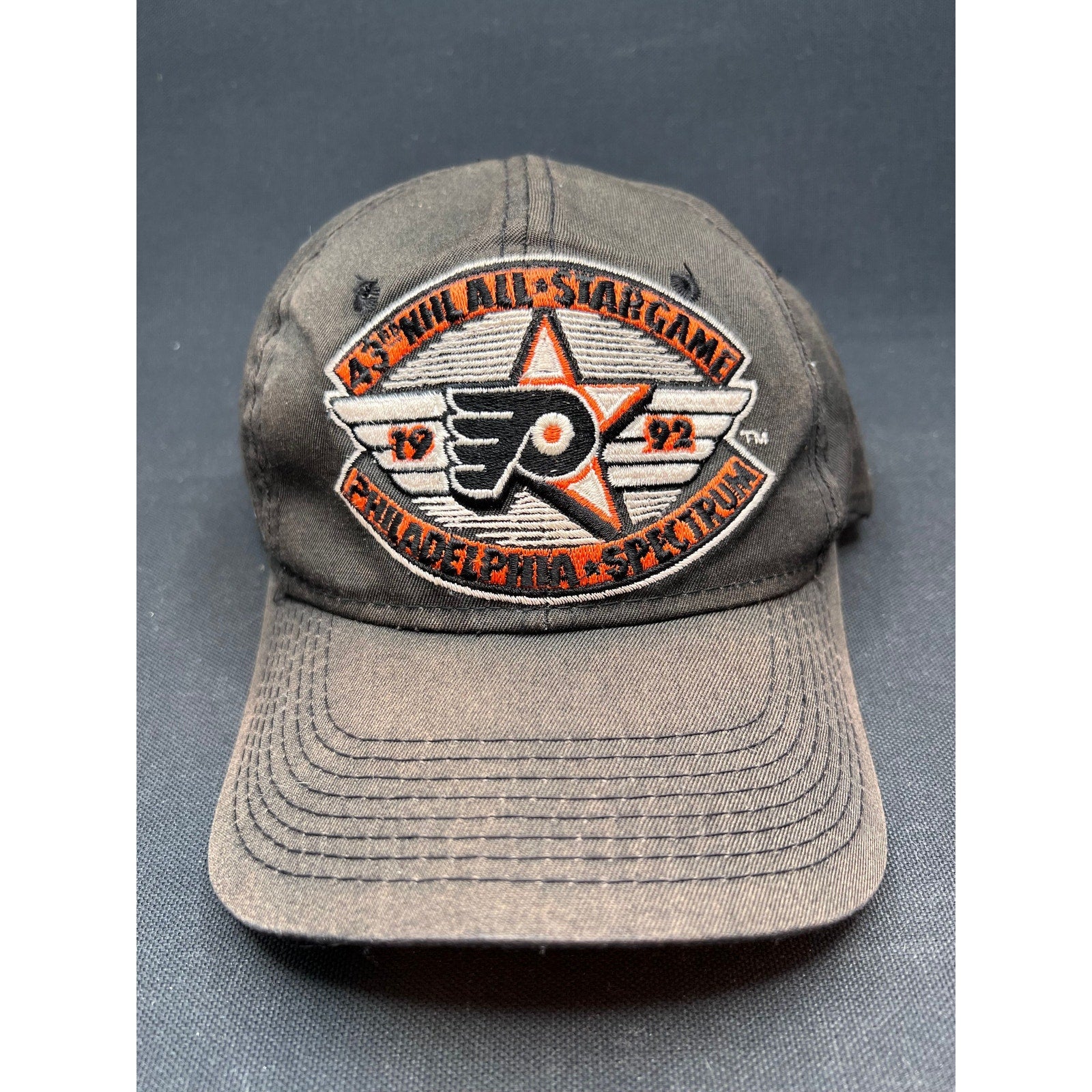 Vintage 1992 NHL All Star Game Hat Philadelphia Flyers Spectrum Black Youngan