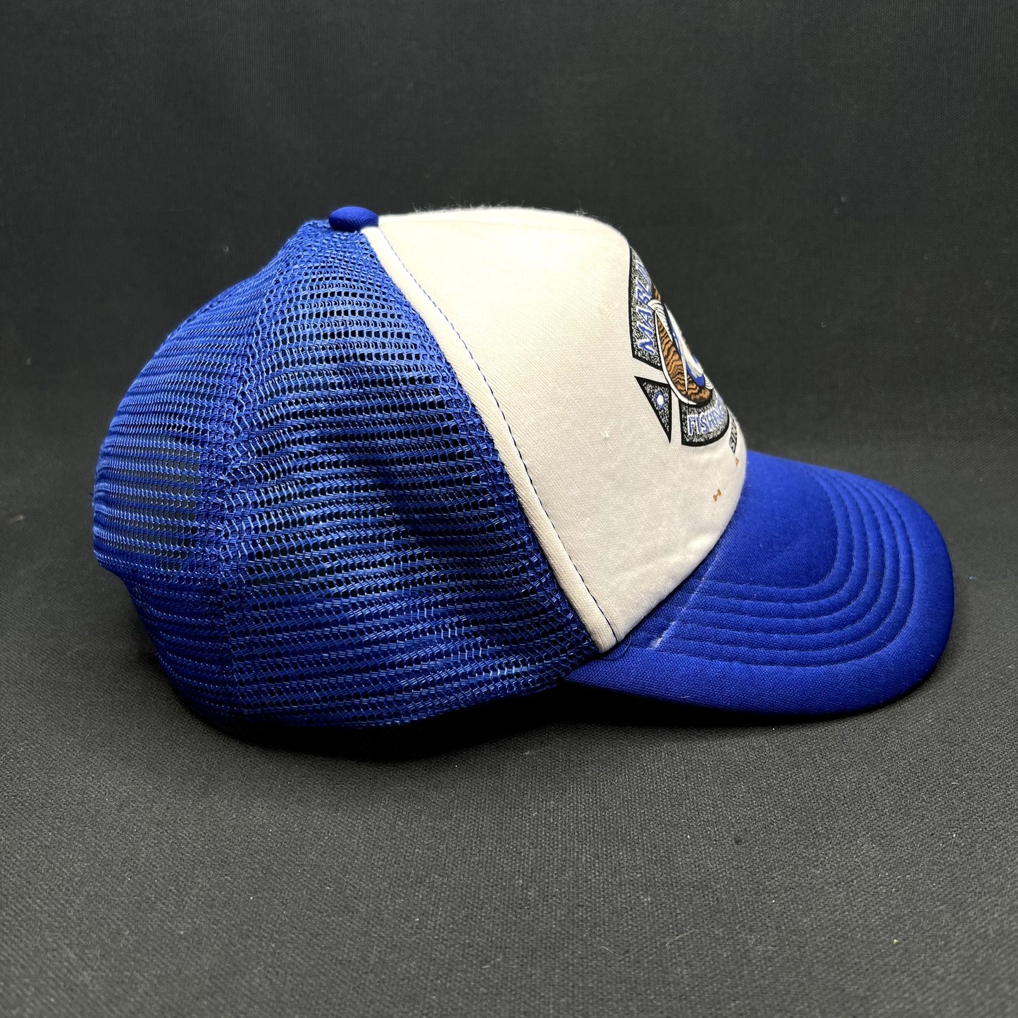Vintage Marlin Masters Fishing Tournament Hawaii Snapback Trucker Hat Blue White Mesh Cap
