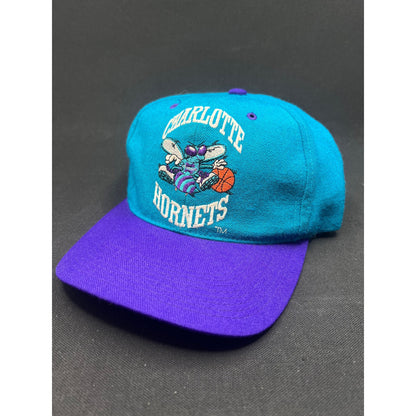 Vintage Charlotte Hornets Hat – Grossman Cap Co 100% Wool Teal & Purple Snapback