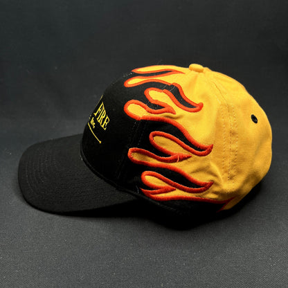 Vintage Mile-Hi Fire Apparatus Flame Strapback Hat Firefighter Wildland Helicopter Cap