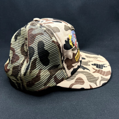 Vintage Operation Desert Storm Support Our Troops Camo Trucker Snapback Hat