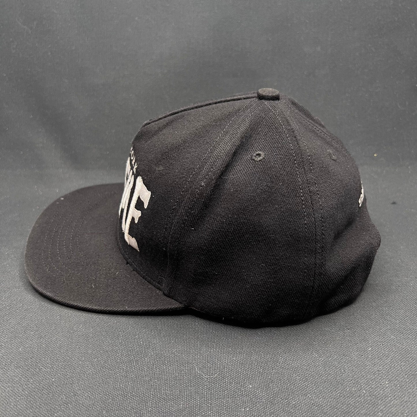 Supreme New York Bones Logo Snapback Hat Black USA Made