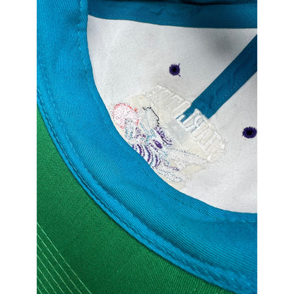 Vintage Charlotte Hornets Hat – Grossman Cap Co 100% Wool Teal & Purple Snapback