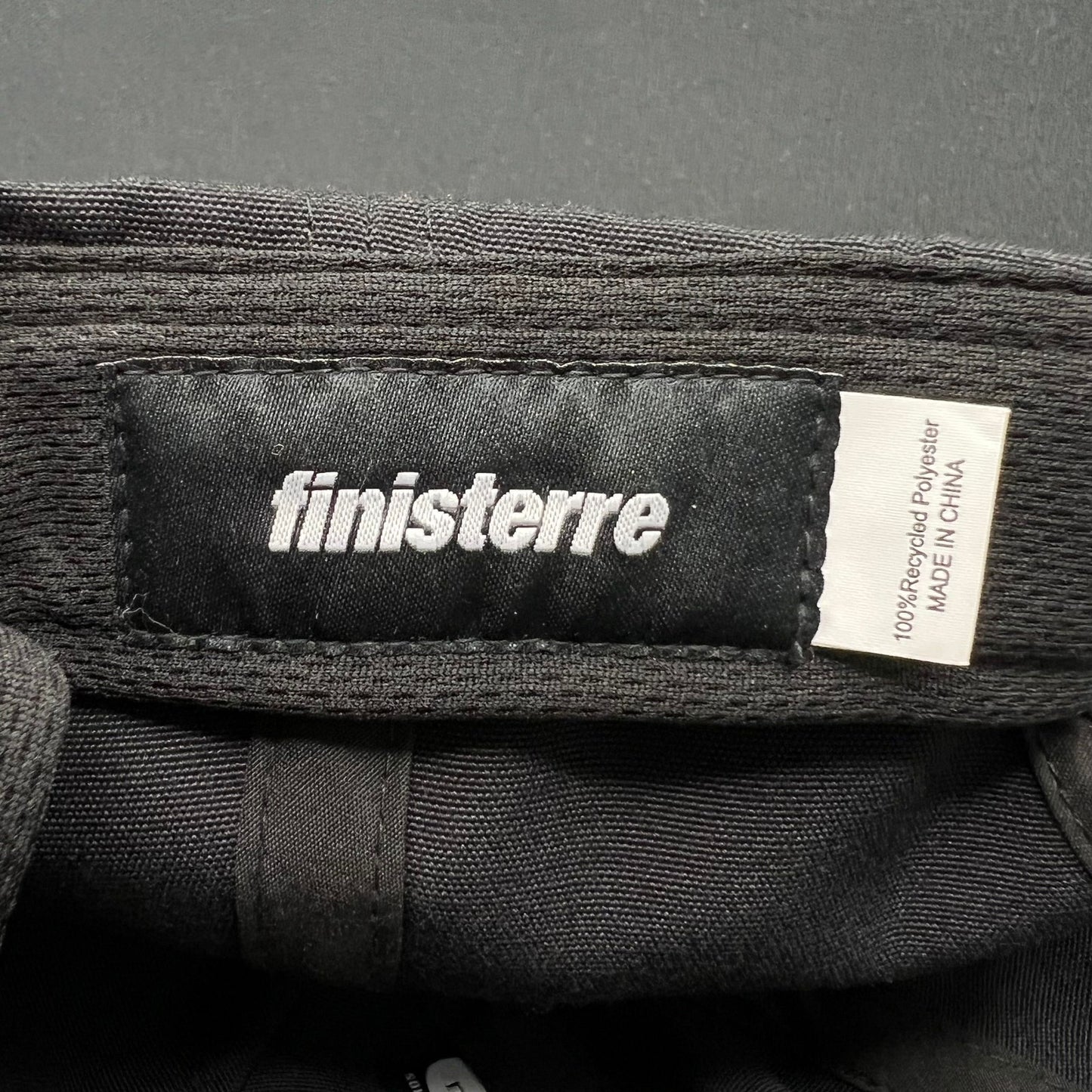 Finisterre 5 Panel Strapback Hat Black Recycled Canvas Patch Cap