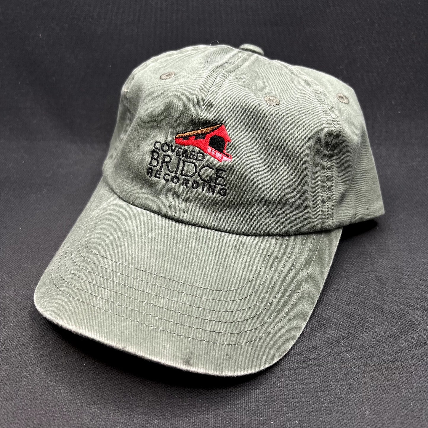 Covered Bridge Recording Studio Olive Green Strapback Hat Port Authority