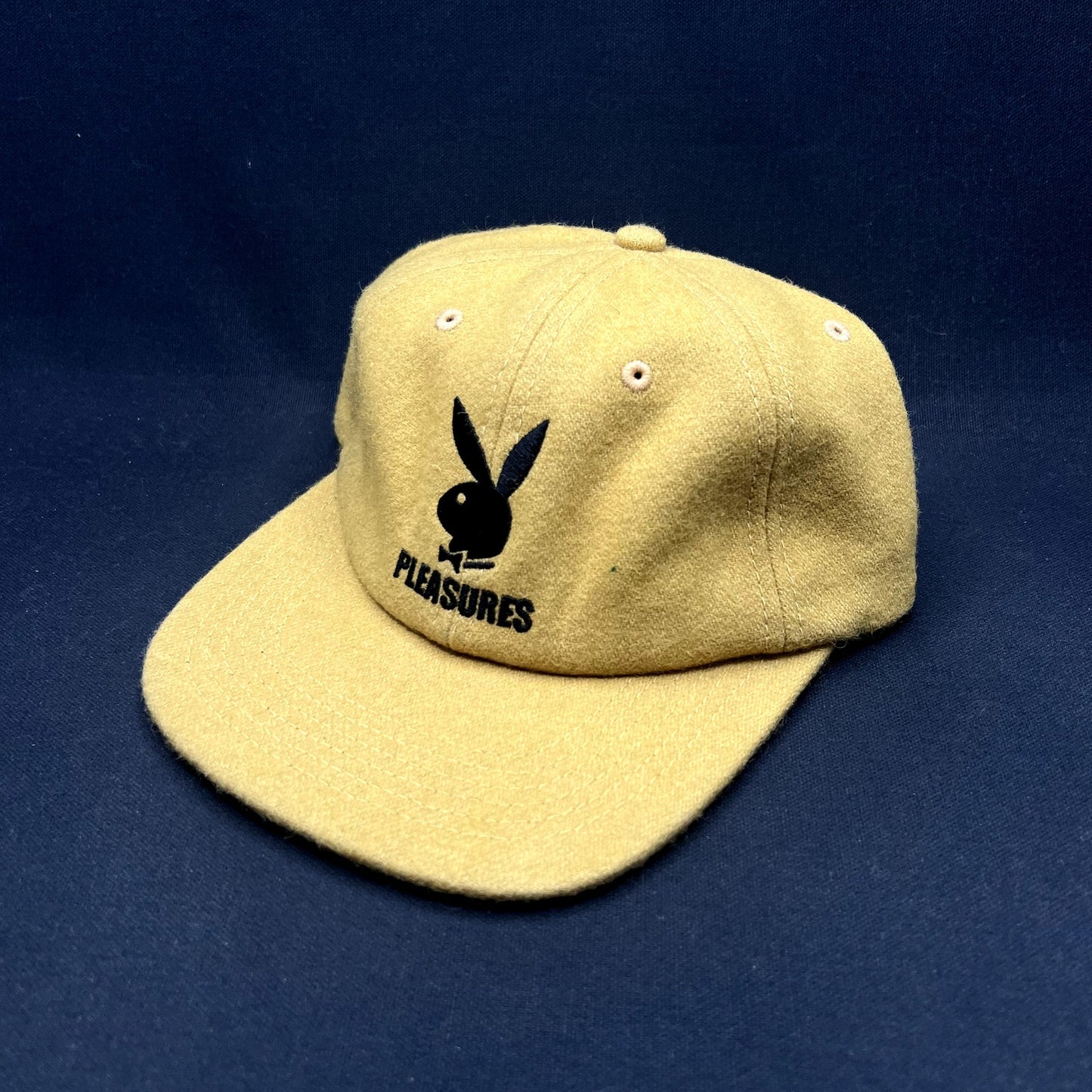 PLEASURES x Playboy Bunny Wool Strapback Hat Mustard 2021 Leather Strap