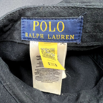 Polo Ralph Lauren Black Strapback Hat White Pony Logo Classic Sport Adjustable