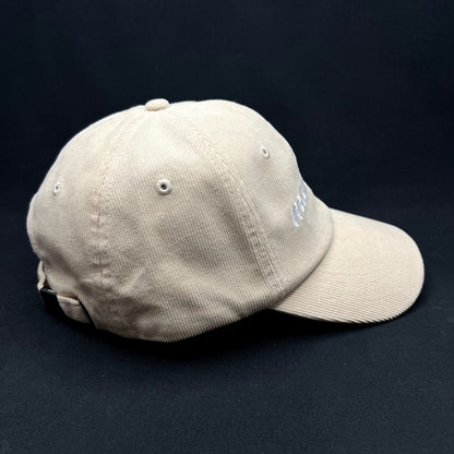 Mamacita Sunshine Studios Corduroy Strapback Hat Cream White
