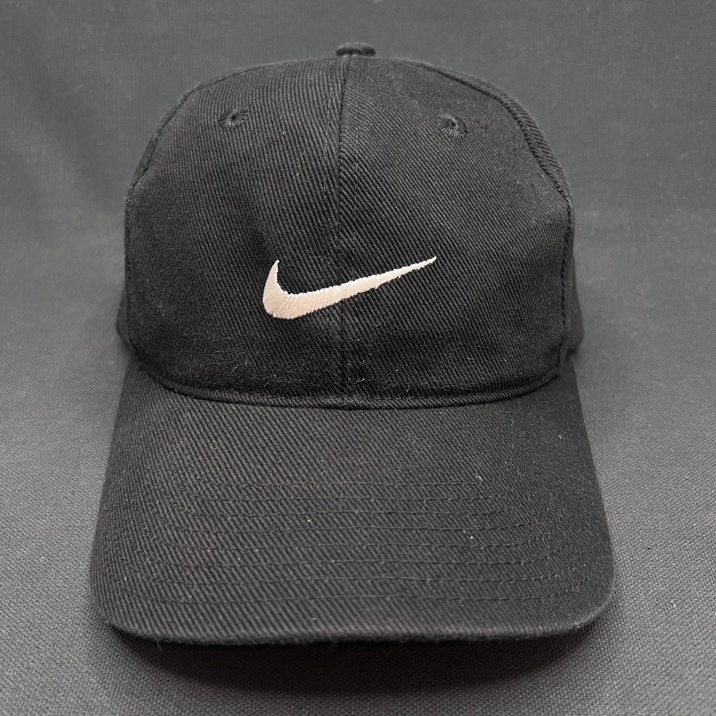 Vintage Nike Swoosh Snapback Hat 90s Black Cap Magaña Script