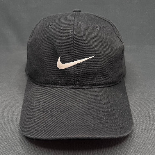Vintage Nike Swoosh Snapback Hat 90s Black Cap Magaña Script