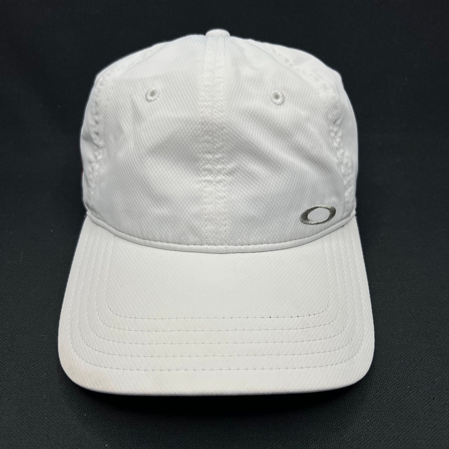 Oakley Hydrolix White Performance Hat Velcro Strap Minimal Logo