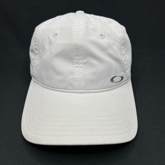 Oakley Hydrolix White Performance Hat Velcro Strap Minimal Logo