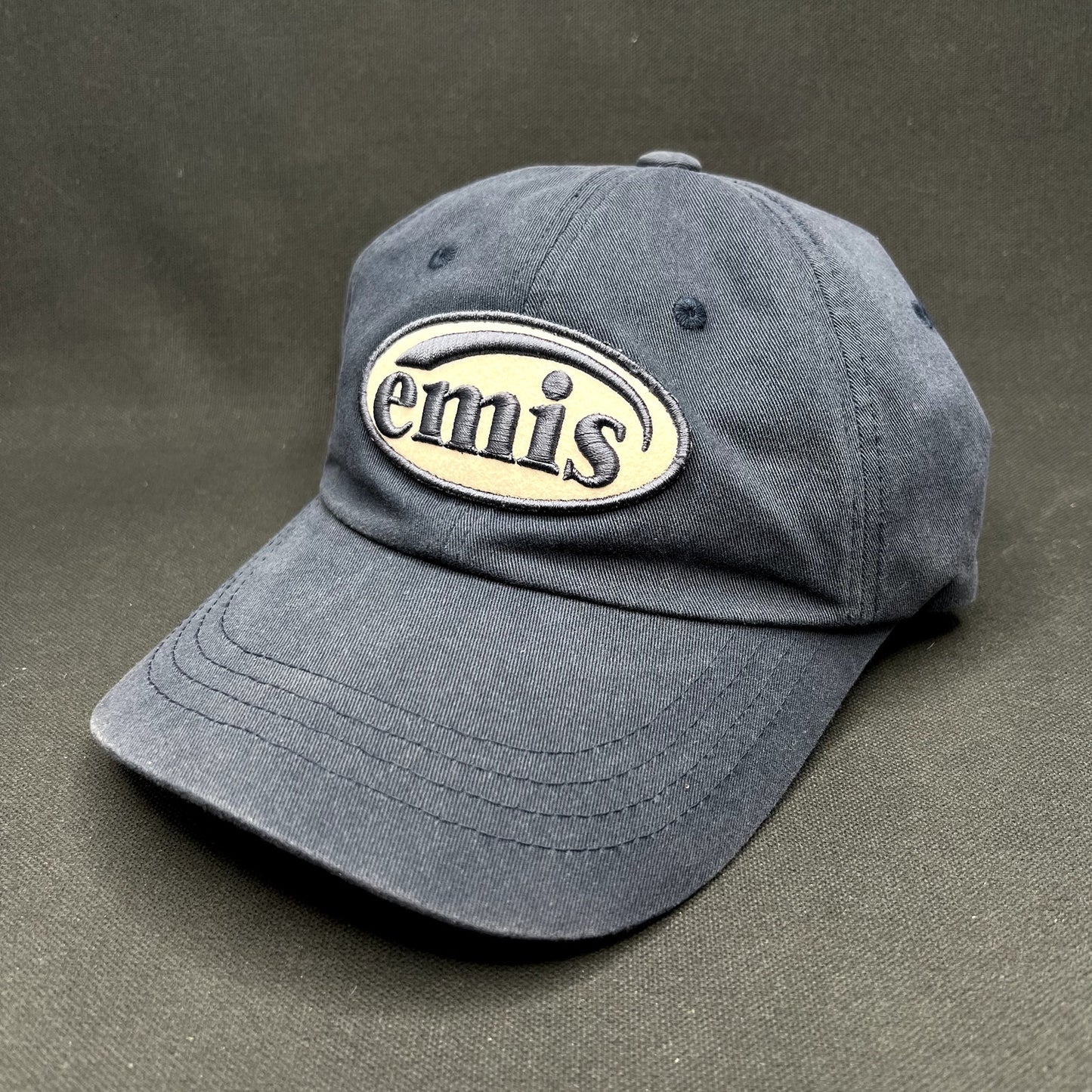 EMIS Strapback Hat Navy Minimal Logo Korean Brand Cap