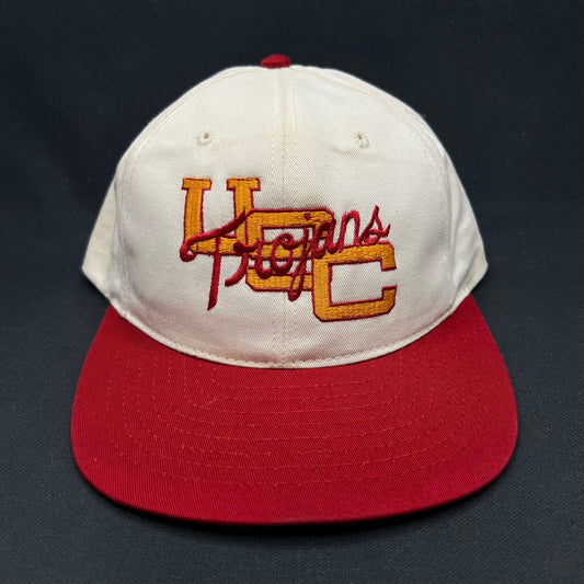Vintage USC Trojans Script Snapback Hat University Square USA
