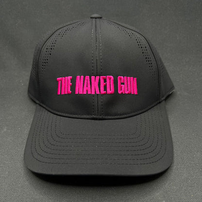 The Naked Gun 2024 Cast & Crew Promo Snapback Hat Black Pink Embroidery
