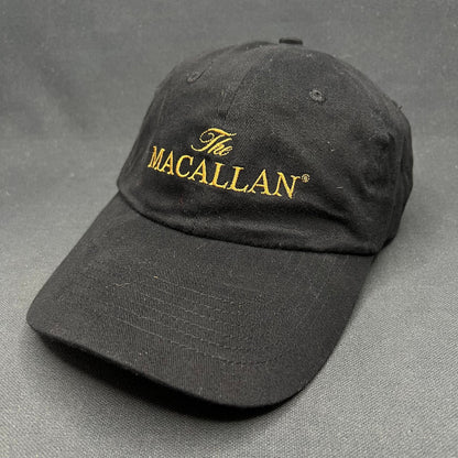 The Macallan Scotch Whisky Strapback Hat Black Gold Embroidered
