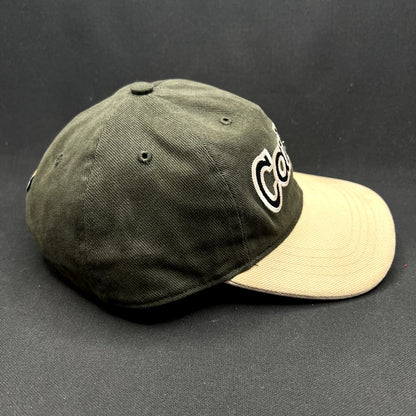 Carhartt Two-Tone Black Khaki Strapback Hat Embroidered Logo Cap