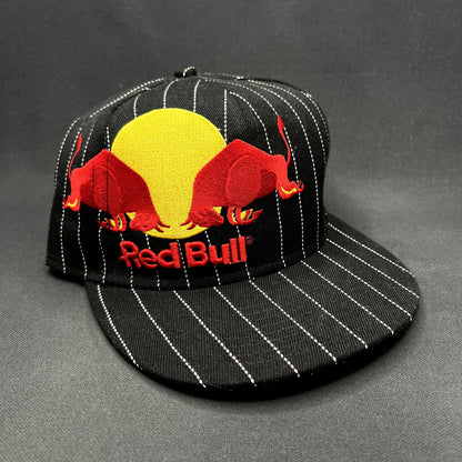 New Era 59FIFTY Red Bull Pinstripe Fitted Hat Black White Size 7 1/4