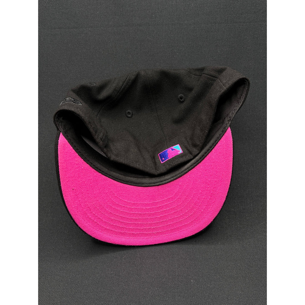 New Era LA “60 Years” Black Fitted Hat – Pink/Blue Embroidery (7 1/4)