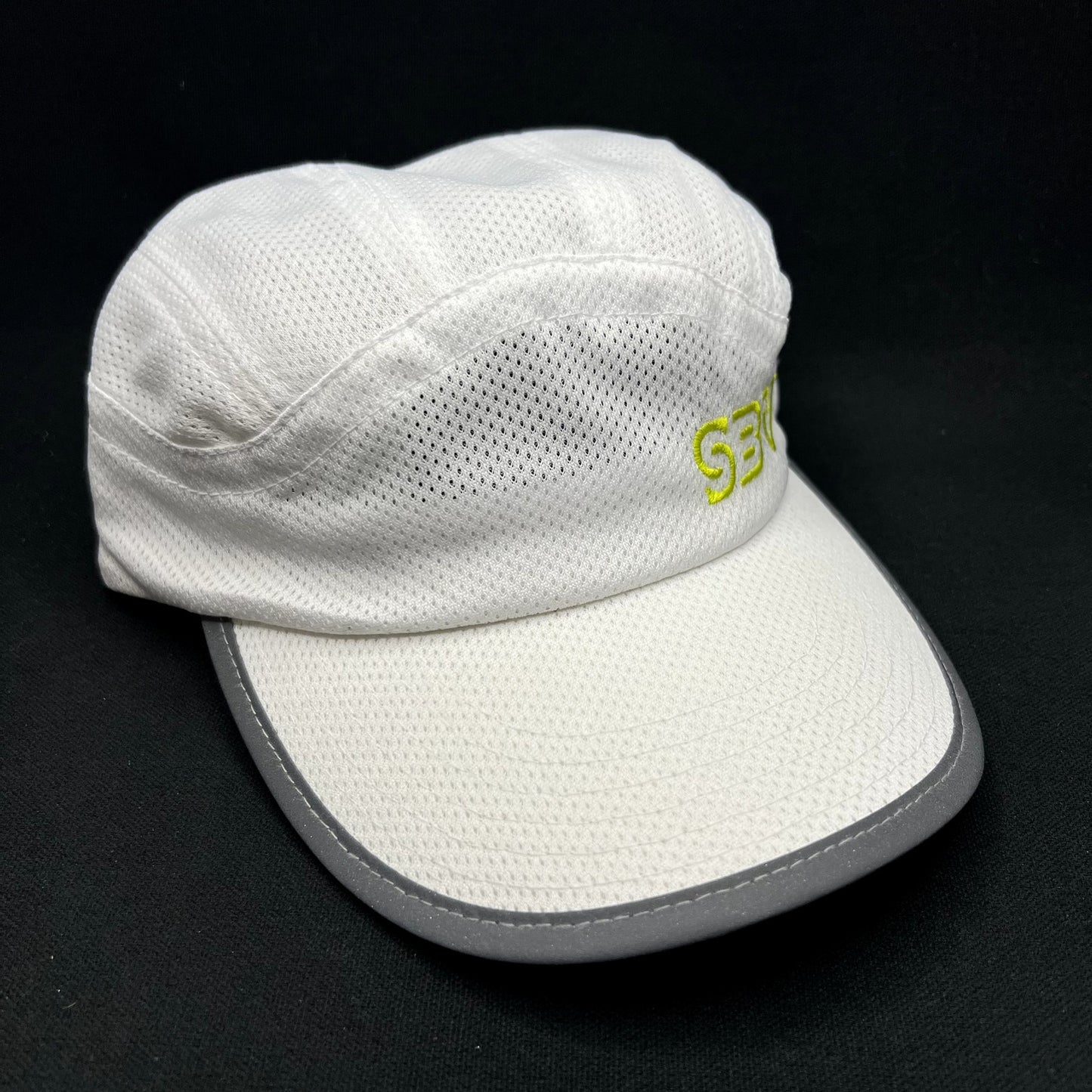 Snowmass Base Village SBV Performance Running Hat White Reflective 5 Panel Cap