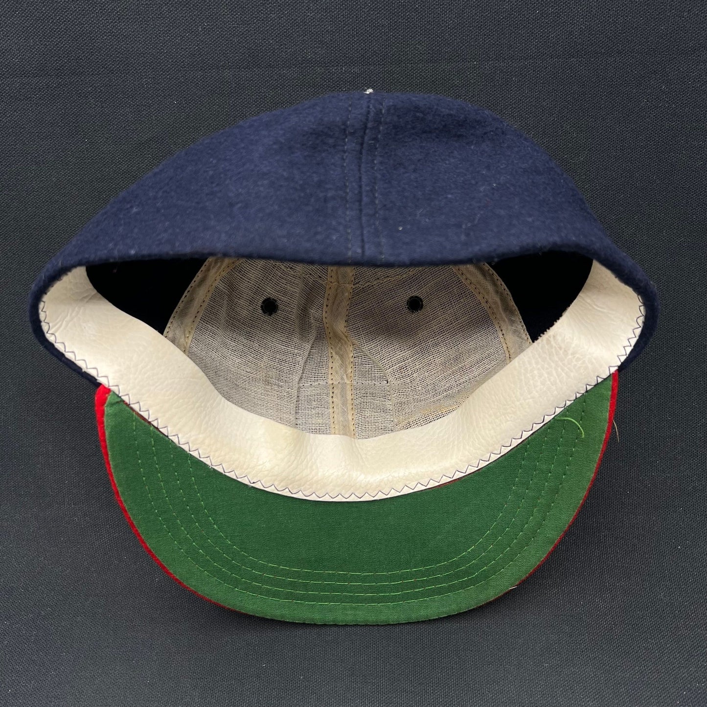 Vintage California Angels Wool Snapback Hat Navy Red Green Undervisor