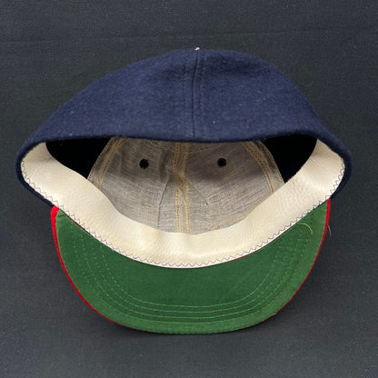 Vintage California Angels Wool Snapback Hat Navy Red Green Undervisor