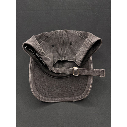 Ann Andelman Distressed Black Denim Cap – Minimalist Monogram Logo Hat