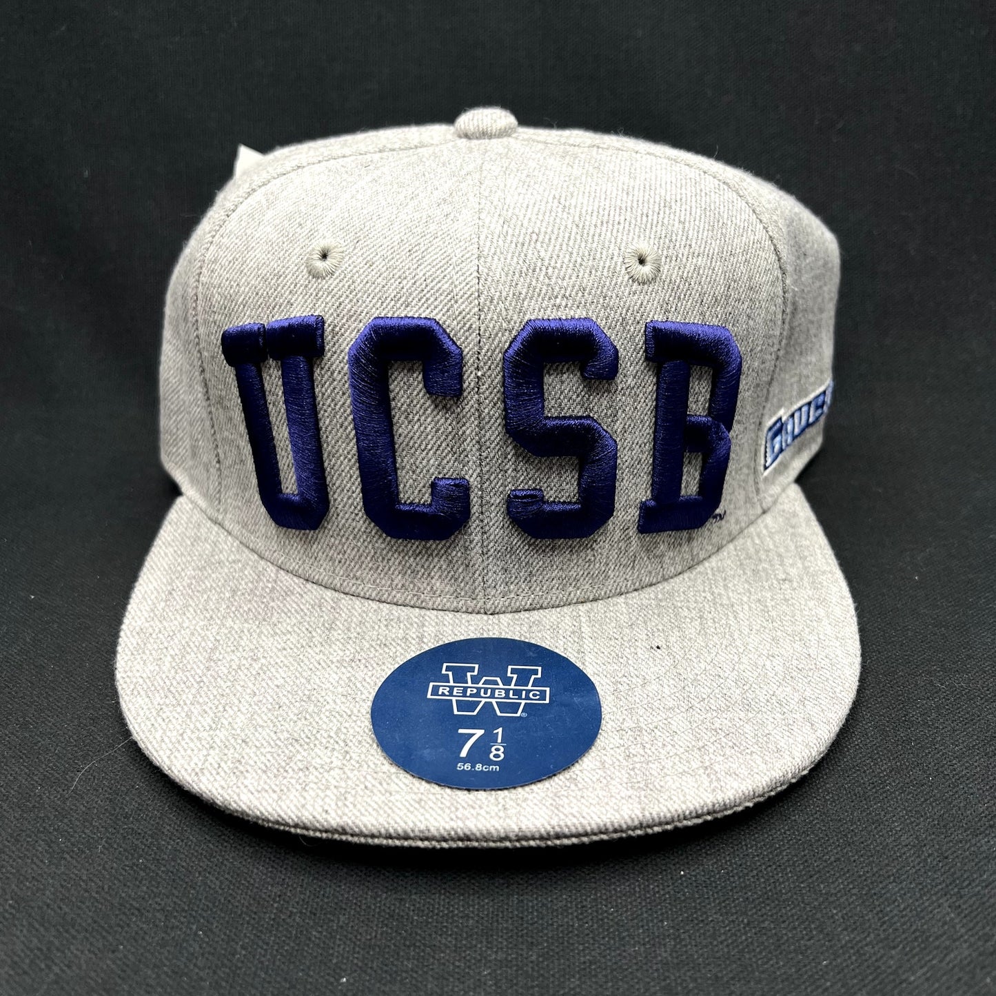 UCSB Gauchos Fitted Hat 7 1/8 Gray Blue W Republic Collegiate Cap NWT