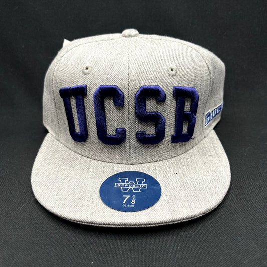 UCSB Gauchos Fitted Hat 7 1/8 Gray Blue W Republic Collegiate Cap NWT