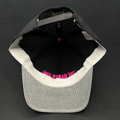 The Naked Gun 2024 Cast & Crew Promo Snapback Hat Black Pink Embroidery