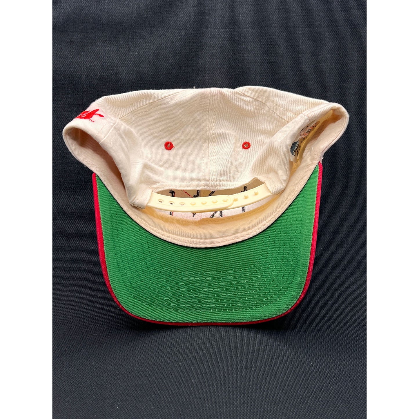 Vintage Nebraska Cornhuskers “N” Snapback Hat Red Brim NCAA (Color Bled)