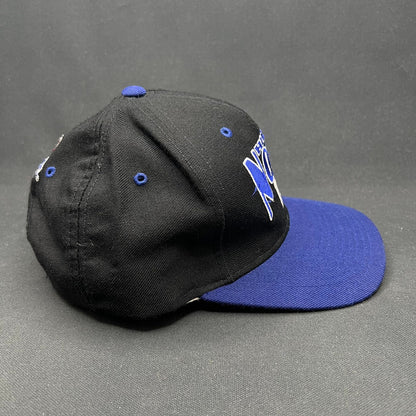 Vintage Hideo Nomo Dodgers Nutmeg Snapback Hat MLB Black Blue 90s