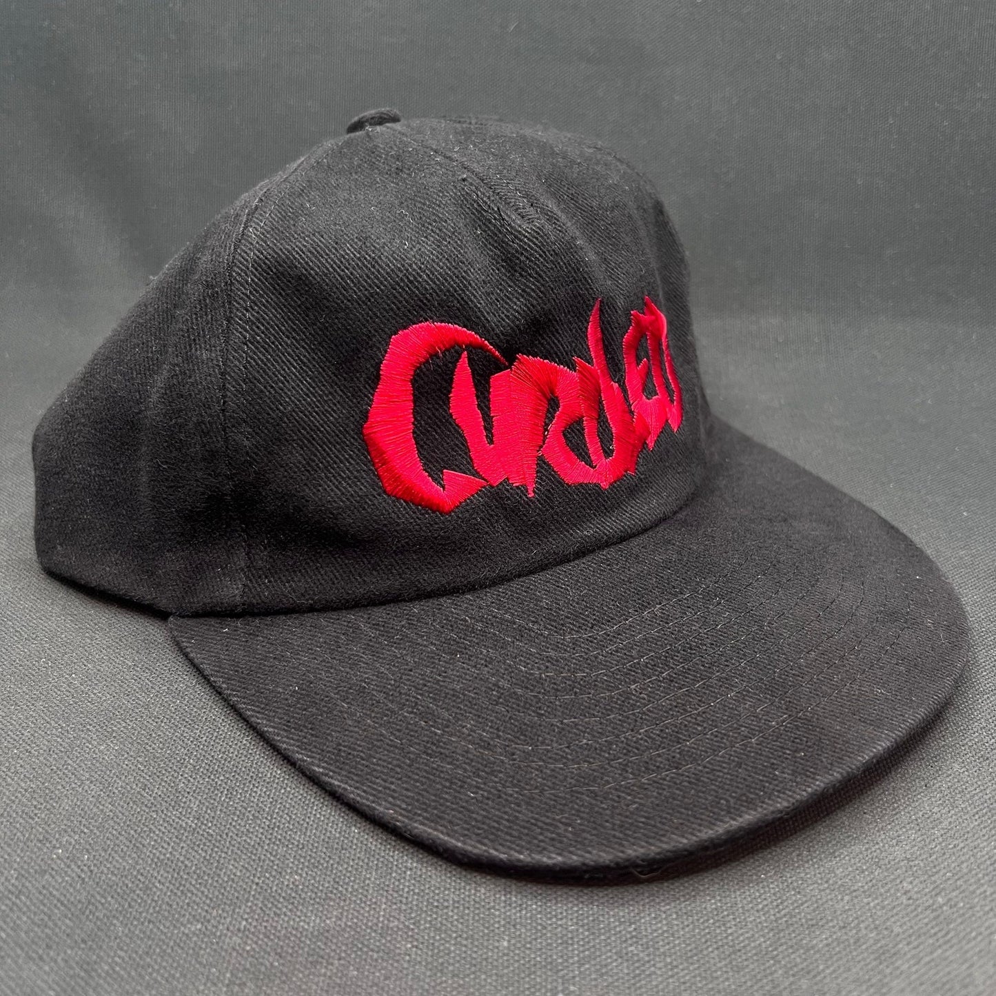 Curdled Metal Band Snapback Hat Black Red Logo Cap Mohrs