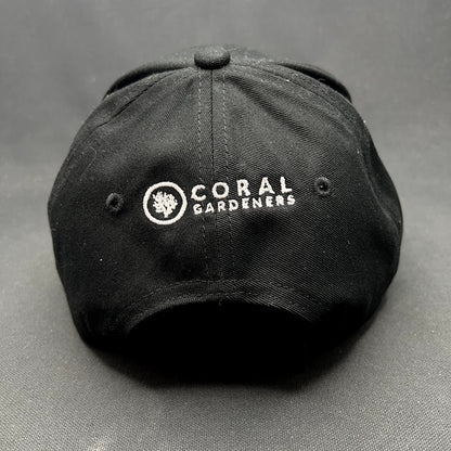 Coral Gardeners Strapback Hat Black Conservation Ocean Reef Cap