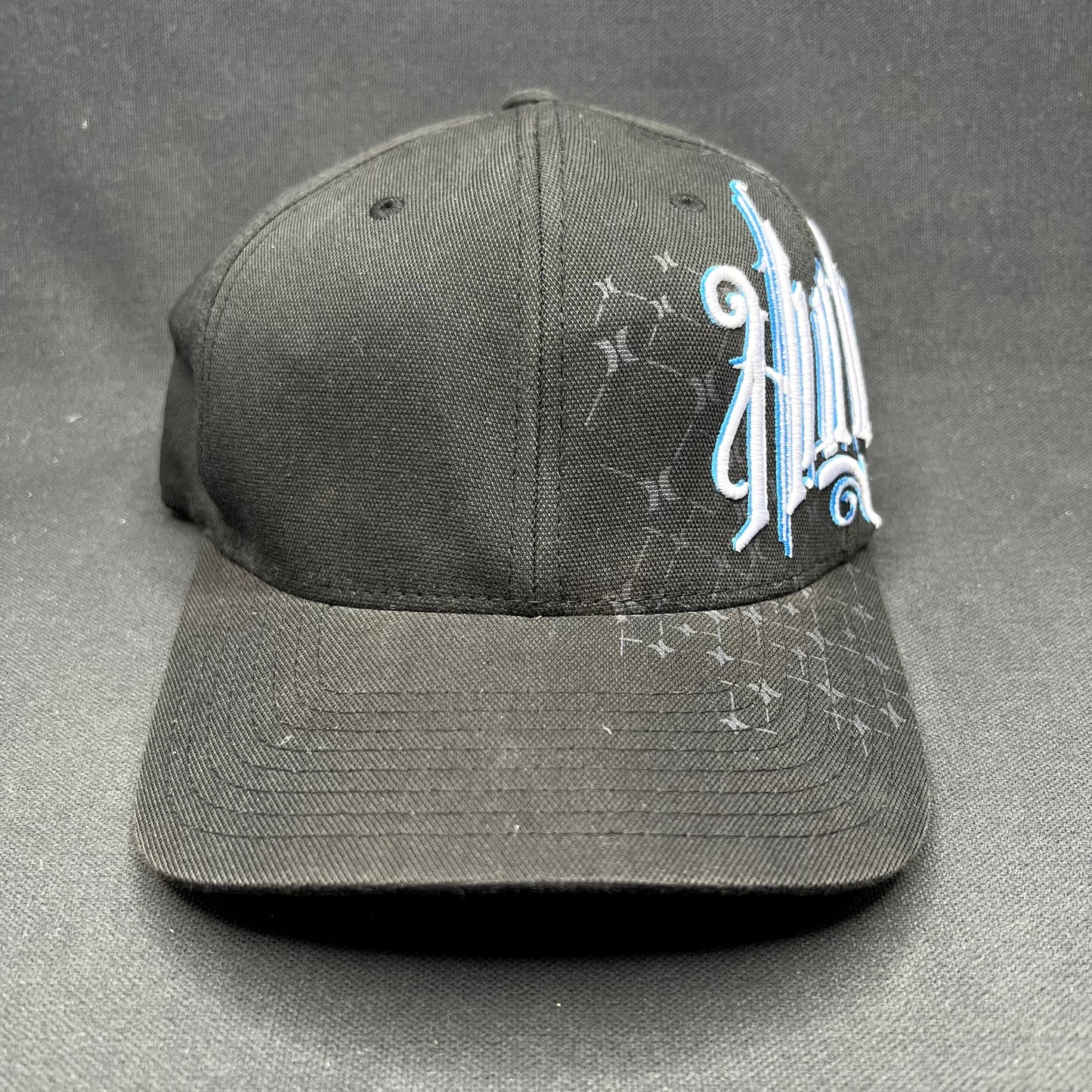 Y2K Hurley Flexfit Hat Black Blue White S/M Stretch Fit Cap