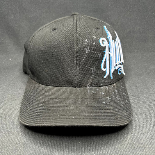 Y2K Hurley Flexfit Hat Black Blue White S/M Stretch Fit Cap