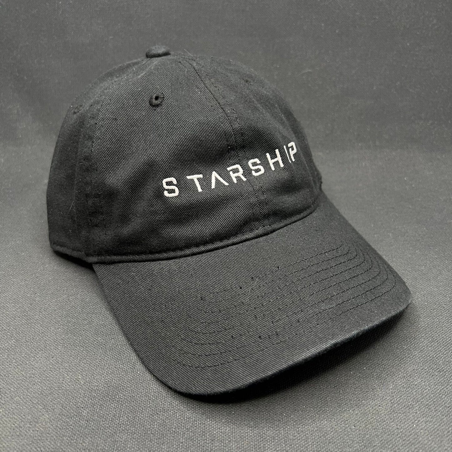 SpaceX Starship Strapback Hat Black Embroidered NASA Space Elon Musk
