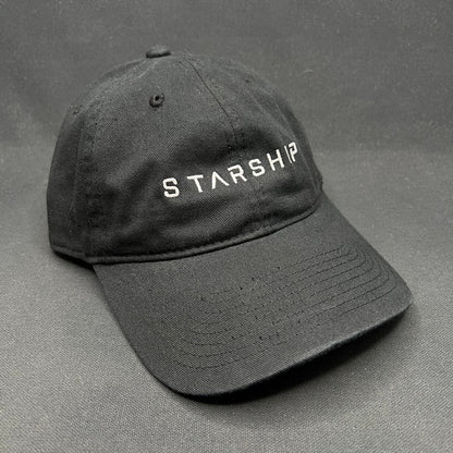 SpaceX Starship Strapback Hat Black Embroidered NASA Space Elon Musk