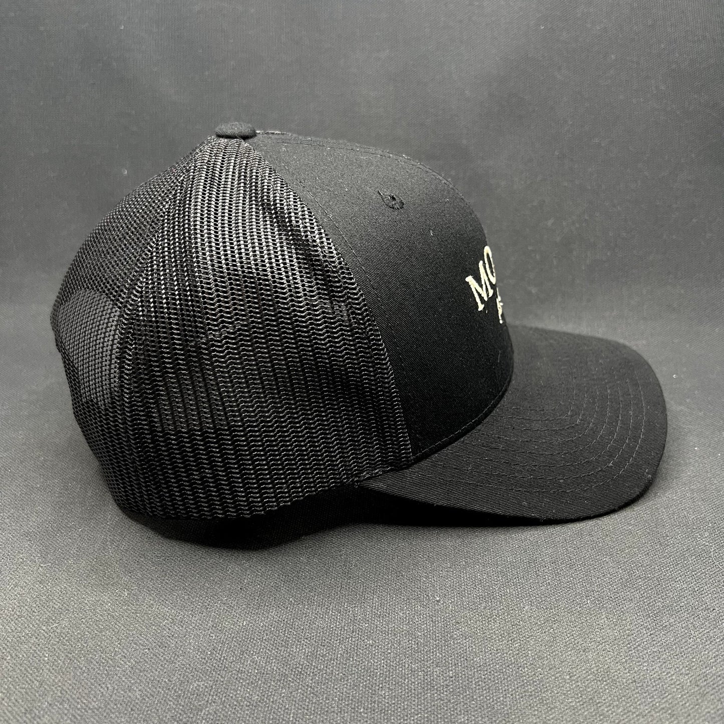 MOLLIE Aspen Hotel Snapback Trucker Hat Yupoong Classics Black Mesh Colorado