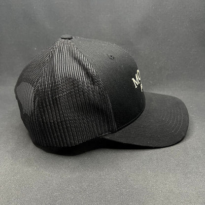 MOLLIE Aspen Hotel Snapback Trucker Hat Yupoong Classics Black Mesh Colorado