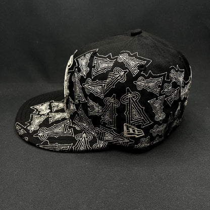 New Era 59FIFTY Los Angeles Angels Fitted Hat Size 7 Black MLB