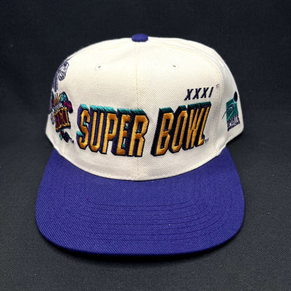 Vintage 1997 Super Bowl XXXI Shadow Snapback Sports Specialties NFL Hat